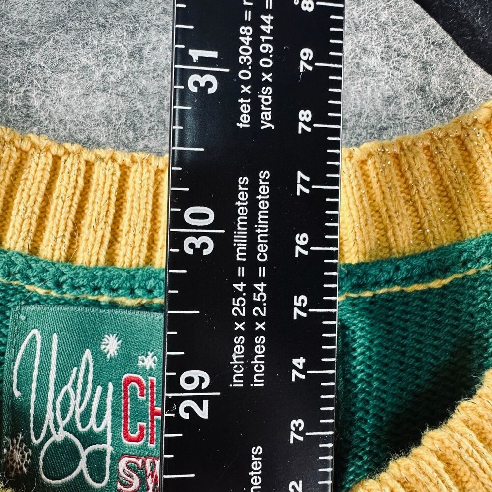 Ugly Christmas Sweater Mens M Drink Holder Knit Pullover Novelty - Picture 5 of 8
